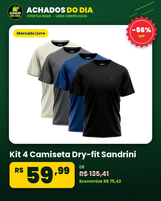Kit 4 Camiseta Dry-fit Sandrini