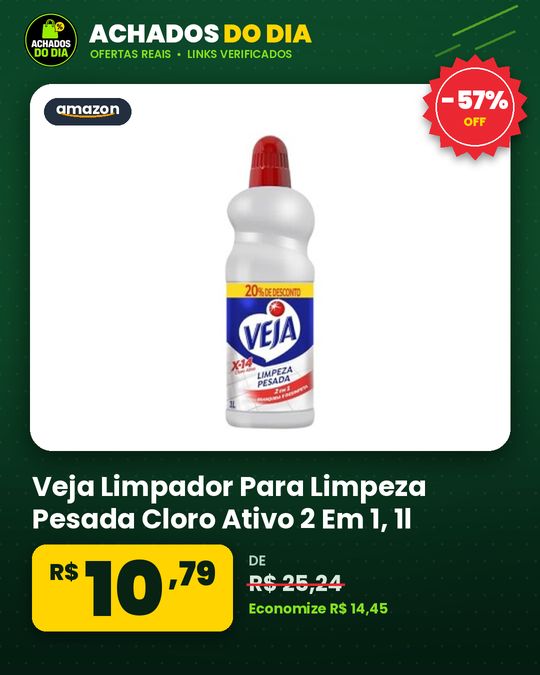 Veja Limpador Para Limpeza Pesada Cloro Ativo 2 Em 1 - 1l