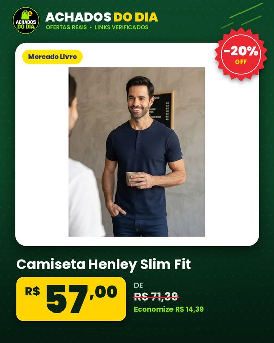 Camiseta Henley Slim Fit
