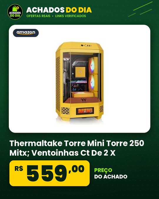 Thermaltake Torre Mini Torre 250 Mitx; Ventoinhas Ct De 2 X 120 Mm Incluídas; Suporte De Radiador De 360 Mm;
