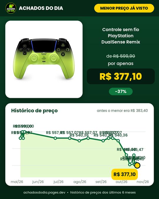 Controle sem fio PlayStation DualSense Remix Green