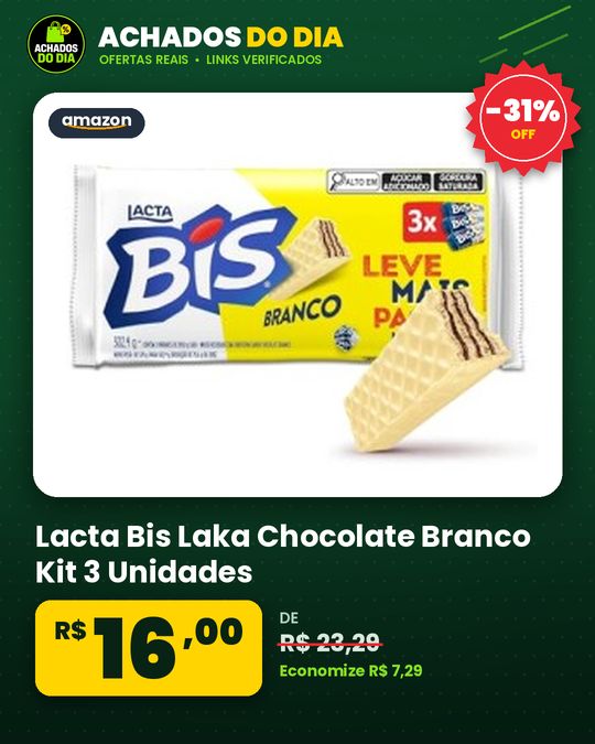 Lacta Bis Laka Chocolate Branco Kit 3 Unidades
