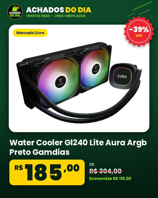 Water Cooler Gl240 Lite Aura Argb Preto Gamdias