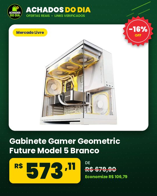 Gabinete Gamer Geometric Future Model 5 Branco