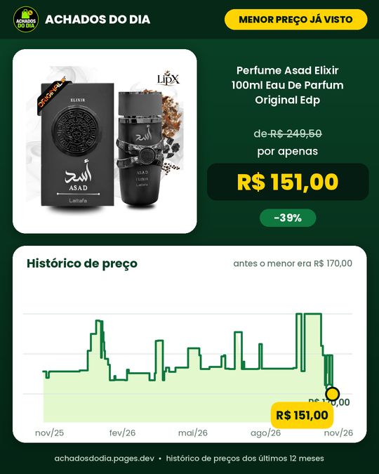 Perfume Asad Elixir 100ml Eau De Parfum Original Edp Lançamento 2026