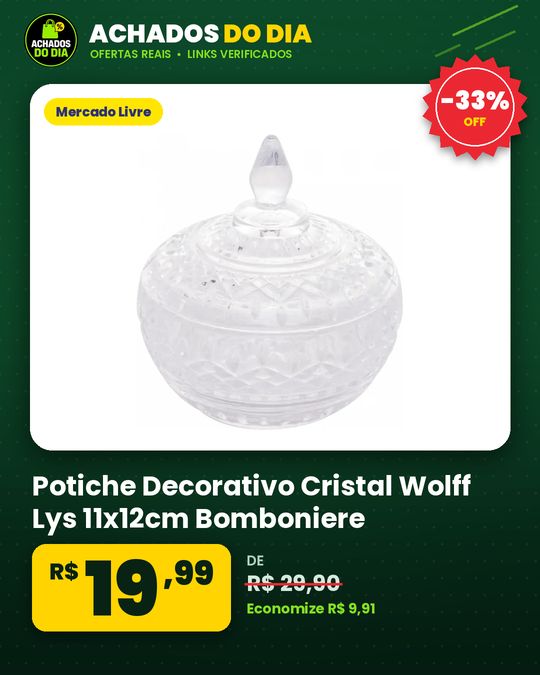 Potiche Decorativo Cristal Wolff Lys 11x12cm Bomboniere