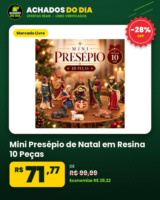 Mini Presépio de Natal em Resina 10 Peças
