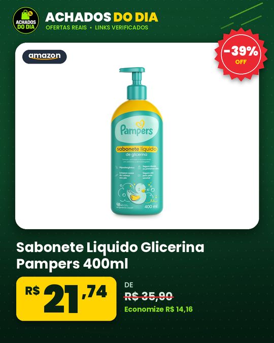Sabonete Liquido Glicerina Pampers 400ml