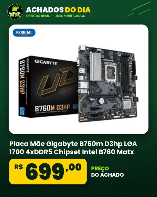 Placa Mãe Gigabyte B760m D3hp LGA 1700 4xDDR5 Chipset Intel B760 Matx