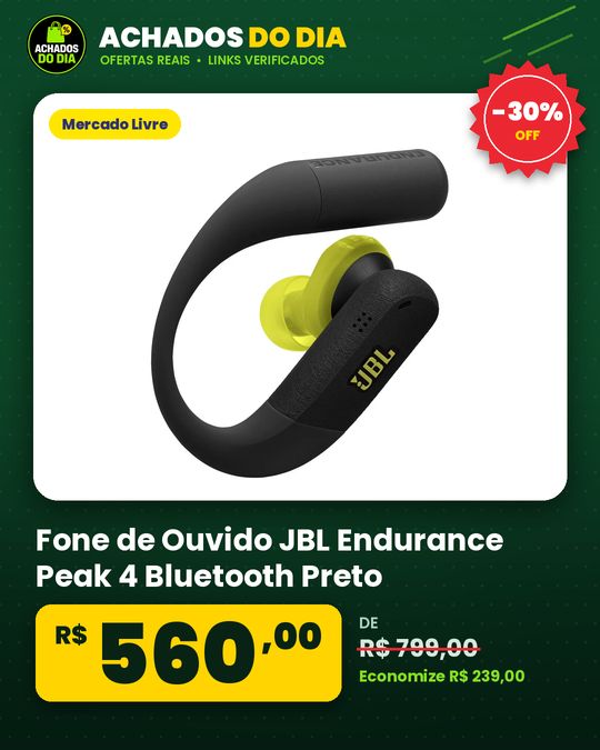 Fone de Ouvido JBL Endurance Peak 4 Bluetooth Preto