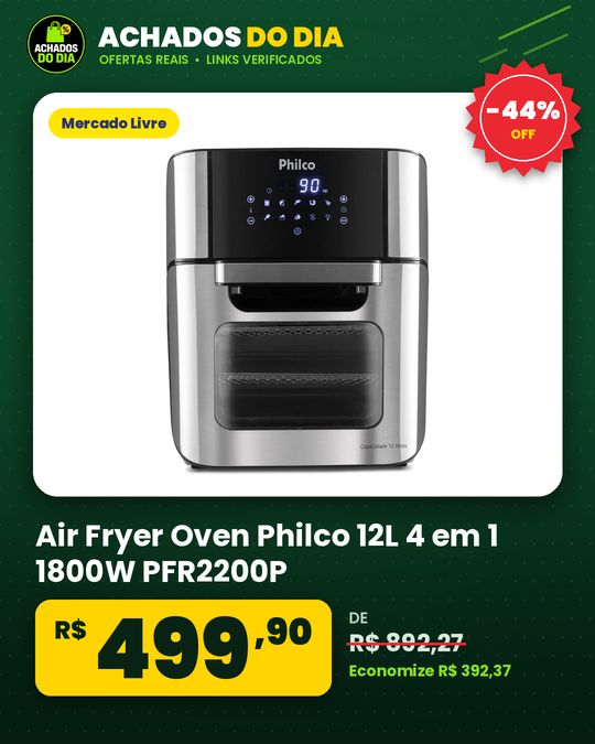 Air Fryer Oven Philco 12L 4 em 1 1800W PFR2200P