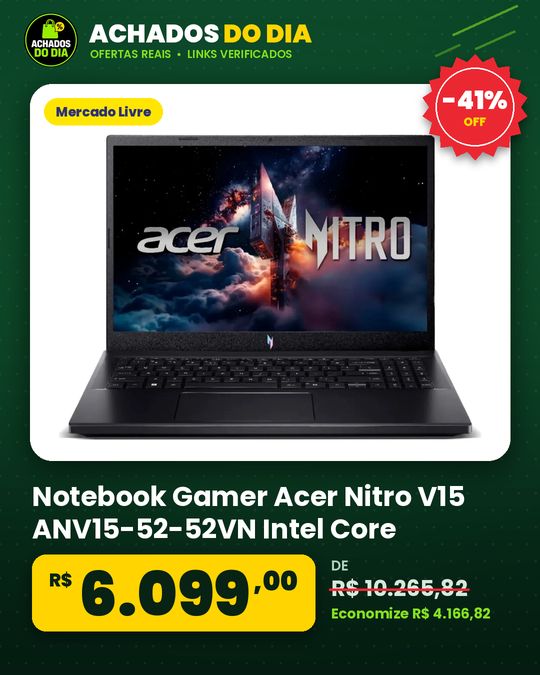 Notebook Gamer Acer Nitro V15 ANV15-52-52VN Intel Core i5-13420H 13ªG 512 GB SSD 16 GB RAM RTX 4060 15.6