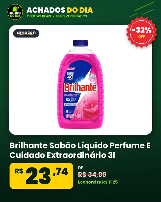 Brilhante Sabão Líquido Perfume E Cuidado Extraordinário 3l