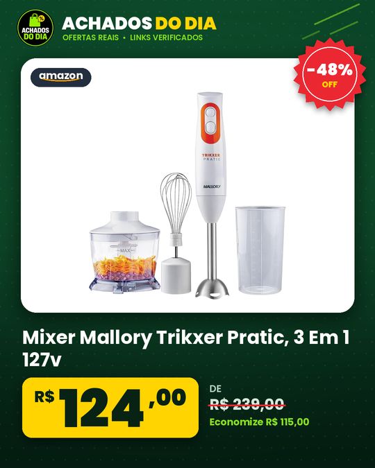 Mixer Mallory Trikxer Pratic - 3 Em 1 127v