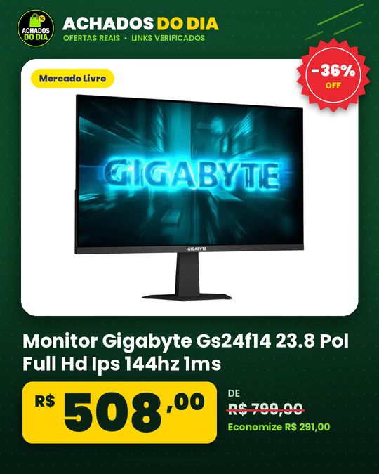 Monitor Gigabyte Gs24f14 23.8 Pol Full Hd Ips 144hz 1ms