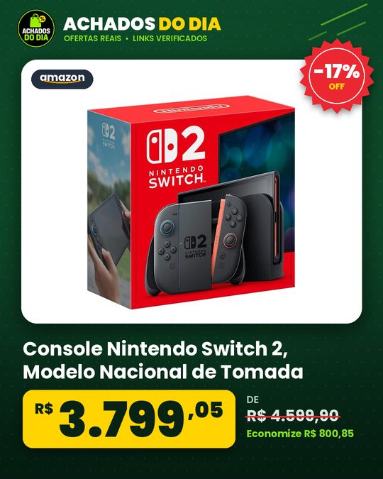 Console Nintendo Switch 2 - Modelo Nacional de Tomada