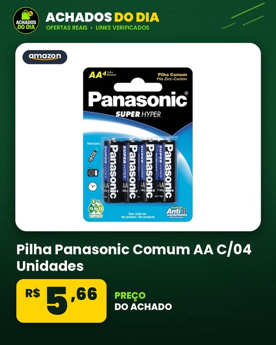 Pilha Panasonic Comum AA C/04 Unidades