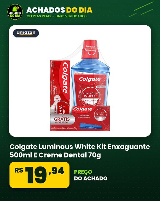 Colgate Luminous White Kit Enxaguante 500ml E Creme Dental 70g