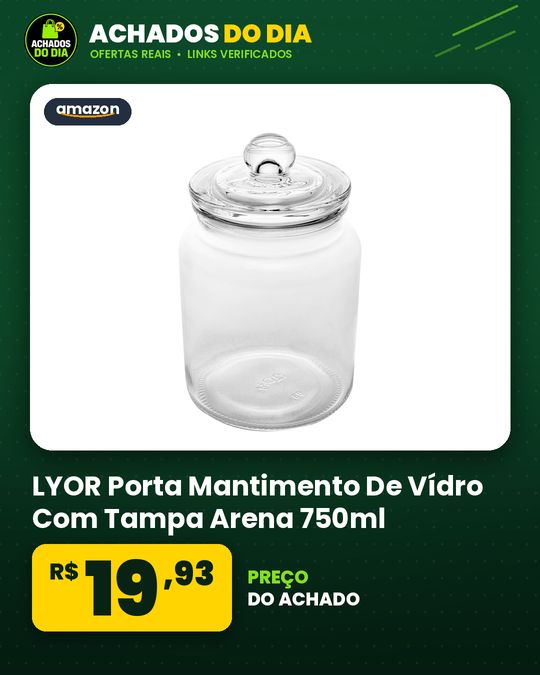 LYOR - Porta Mantimento De Vídro Com Tampa Arena 750ml