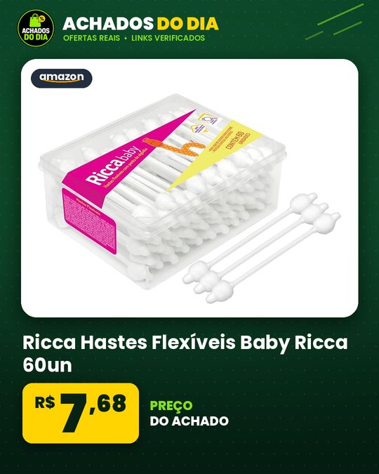 Ricca Hastes Flexíveis Baby Ricca 60un