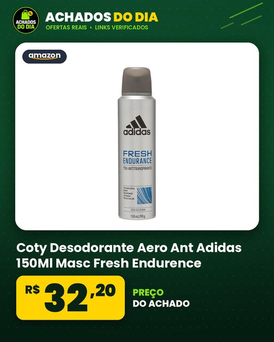 Coty - Desodorante Aero Ant Adidas 150Ml Masc Fresh Endurence - 5 Unidades