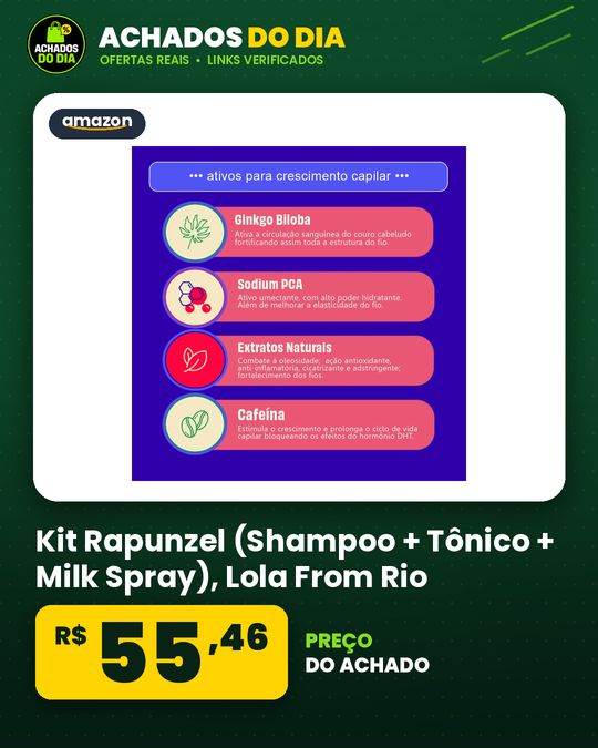 Kit Rapunzel (Shampoo + Tônico + Milk Spray) - Lola From Rio