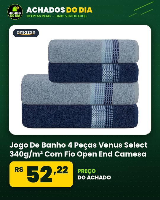 Jogo De Banho 4 Peças Venus Select 340g/m² Com Fio Open End Camesa