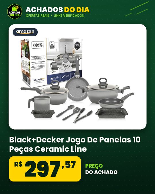 Black+Decker Jogo De Panelas 10 Peças Ceramic Line