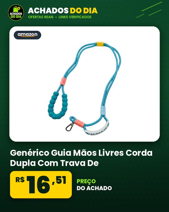 Genérico, Guia Mãos Livres Corda Dupla Com Trava De Segurança E Cores Vibrantes Cor:Azul