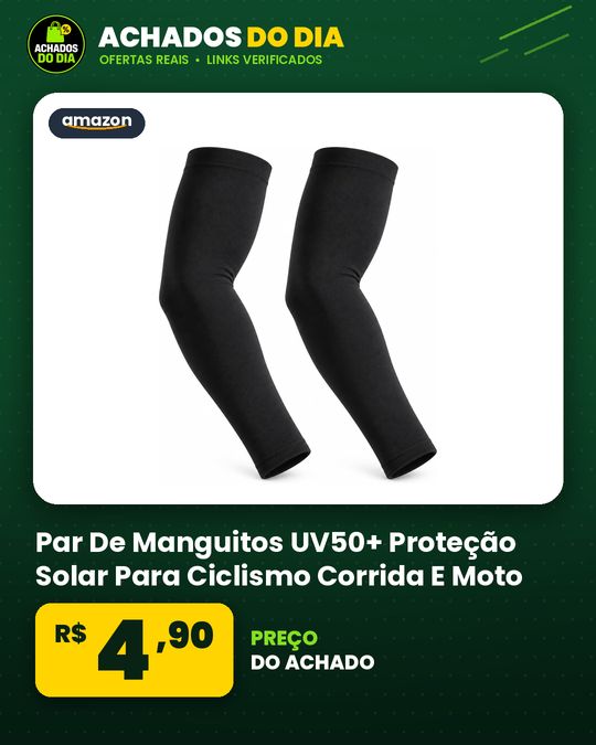 Par De Manguitos UV50+ Proteção Solar Para Ciclismo Corrida E Moto