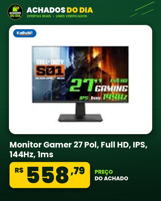 Monitor Gamer 27 Pol, Full HD, IPS, 144Hz, 1ms