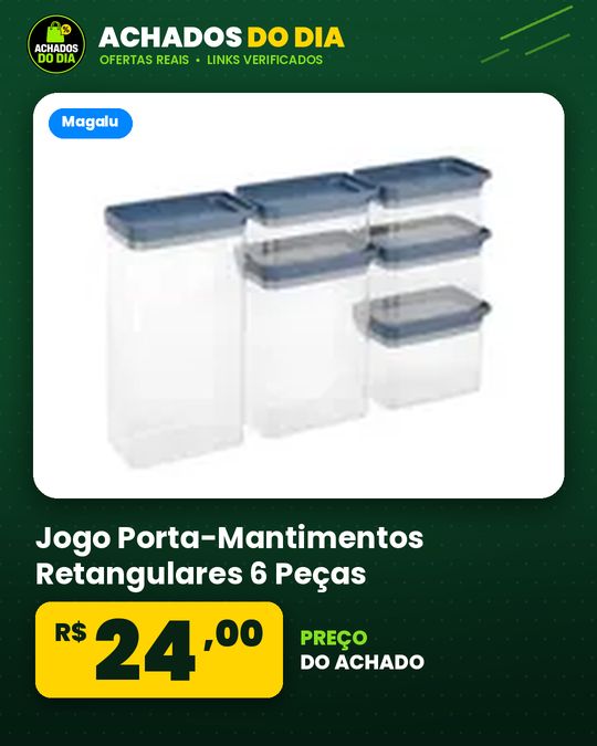 Jogo Porta-Mantimentos Retangulares 6 Peças