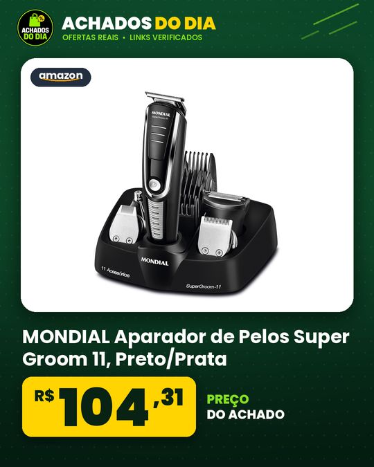 MONDIAL Aparador de Pelos Super Groom 11, Preto/Prata, Bivolt