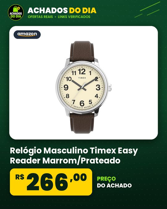 Relógio Masculino Timex Easy Reader Marrom/Prateado