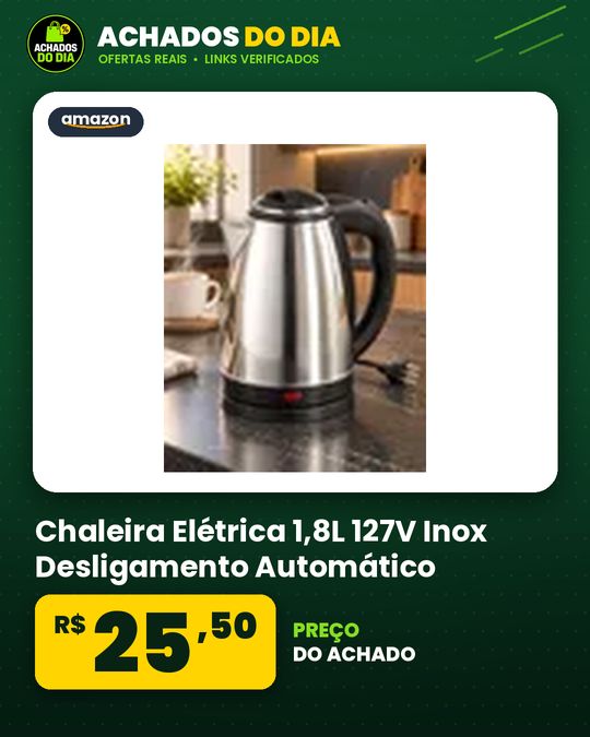 Chaleira Elétrica 1,8L 127V Inox Desligamento Automático