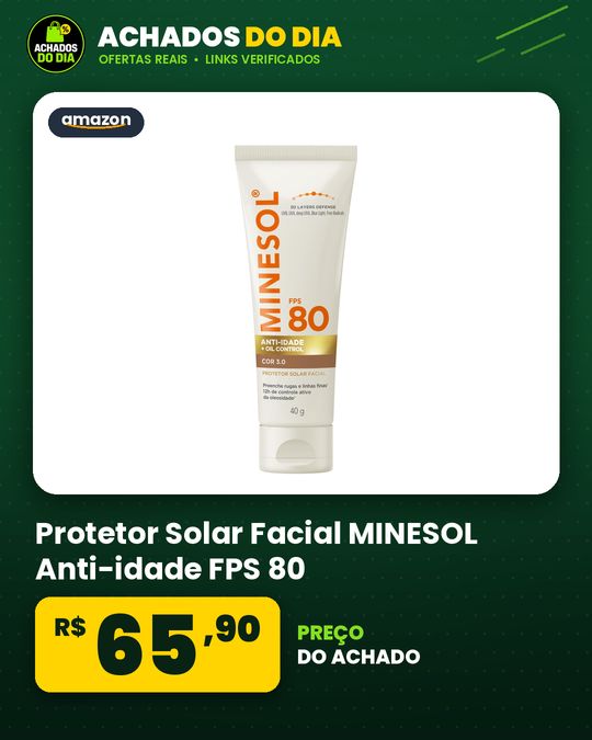 Protetor Solar Facial MINESOL Anti-idade FPS 80