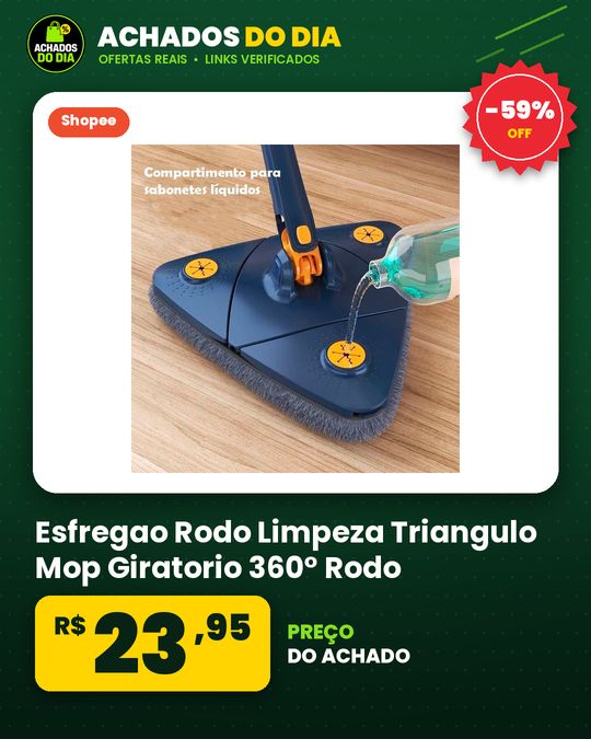 Esfregao Rodo Limpeza Triangulo Mop Giratorio 360° Rodo