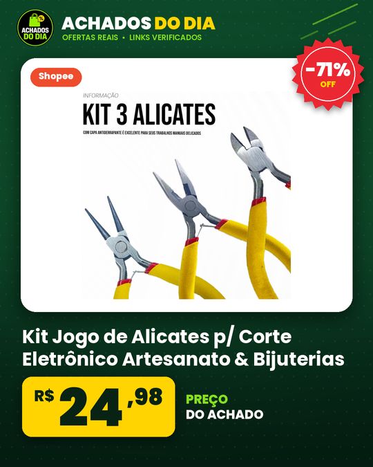 Kit Jogo de Alicates p/ Corte Eletrônico Artesanato & Bijuterias