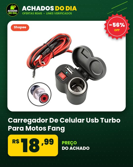 Carregador De Celular Usb Turbo Para Motos Fang