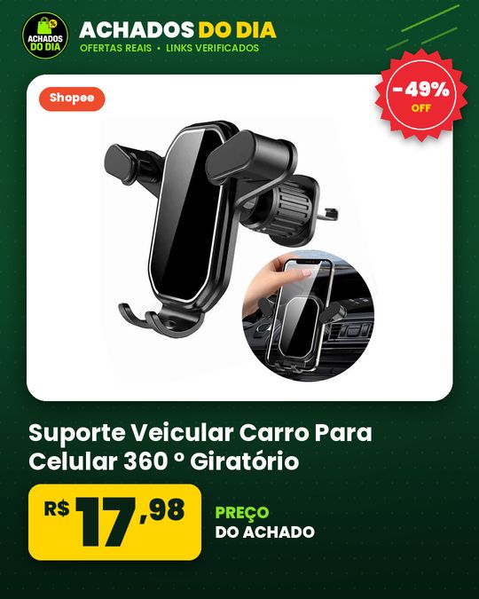 Suporte Veicular Carro Para Celular 360 ° Giratório Universal Multifuncional Ventilacao Ar JE-12