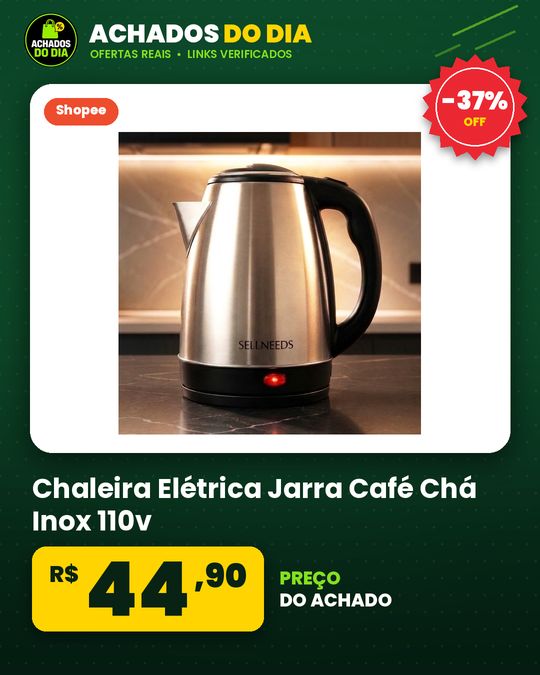 Chaleira Elétrica Jarra Café Chá Inox 110v