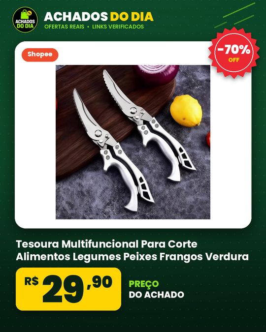 Tesoura Multifuncional Para Corte Alimentos Legumes Peixes Frangos Verdura