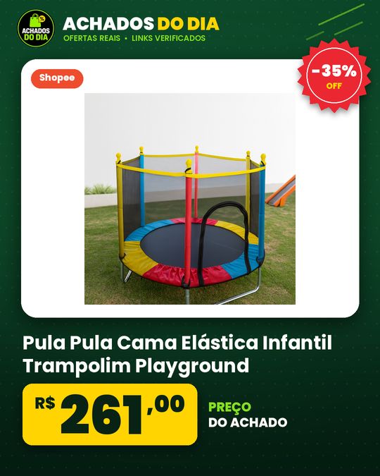 Pula Pula Cama Elástica Infantil Trampolim Playground Desmontável Eloria 1,20 altura X 1,40 largura x 1