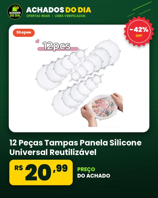12 Peças Tampas Panela Silicone Universal Reutilizável Elástica Tampas Silicone Rotundidade