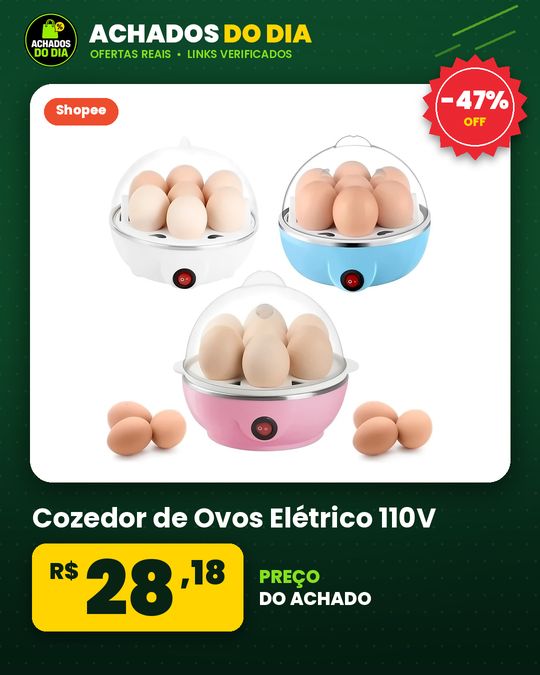 Cozedor de Ovos Elétrico 110V – Portátil a Vapor para Cozinha Envio Imediato