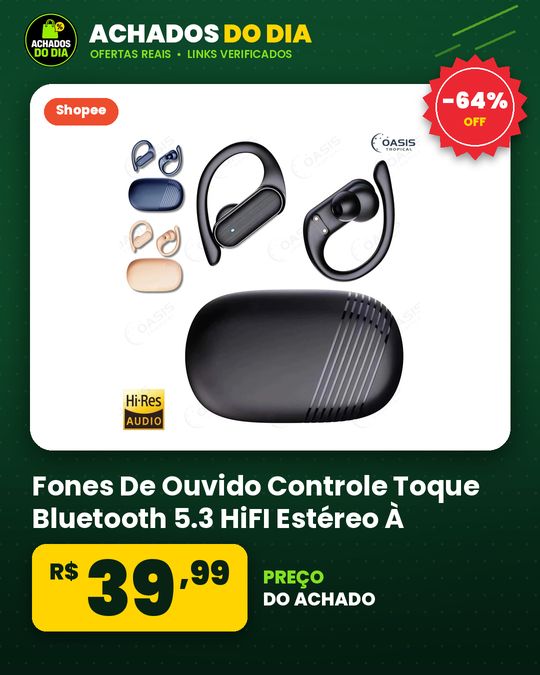 Fones De Ouvido Controle Toque Bluetooth 5.3 HiFI Estéreo À Prova Dwireless Água TWS Fone Esportes Sem Fio