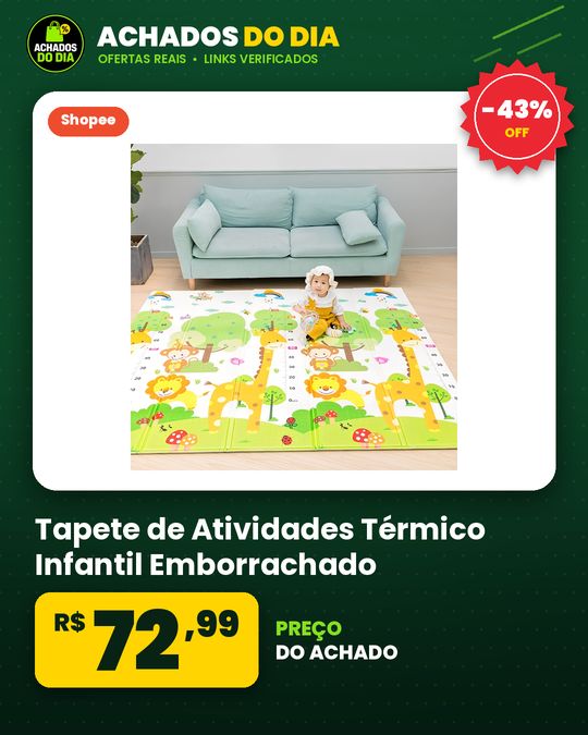 Tapete de Atividades Térmico Infantil Emborrachado Educativo Bebê Crianças Tatame Dobrável Estampas