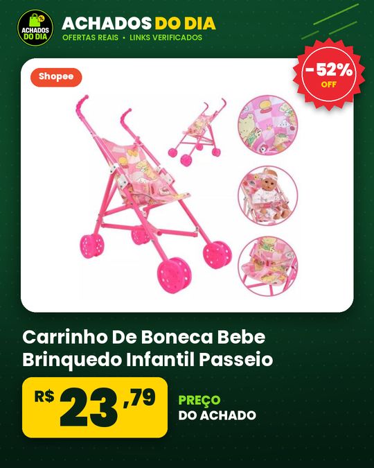 Carrinho De Boneca Bebe Brinquedo Infantil Passeio