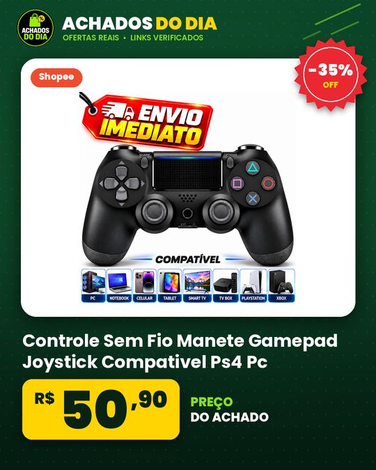 Controle Sem Fio Manete Gamepad Joystick Compativel Ps4 Pc Gamer Notebook Tv Smart Celular Bluetooth
