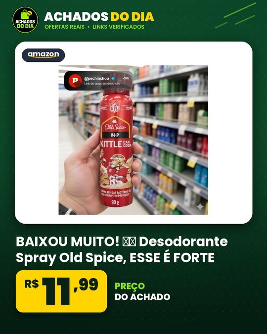 BAIXOU MUITO! 😱😱 Desodorante Spray Old Spice, ESSE É FORTE